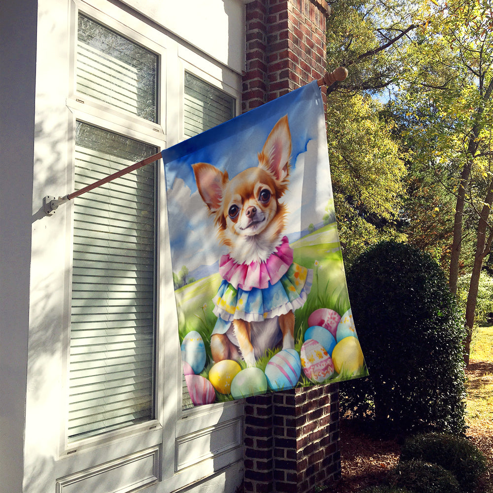 Caroline's Treasures Chihuahua Easter Egg Hunt House Flag