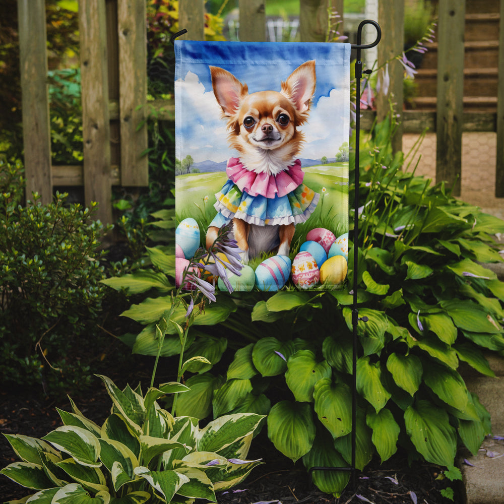 Caroline's Treasures Chihuahua Easter Garden Flag - Easter Egg Hunt - Dog-Themed Spring Yard Decor