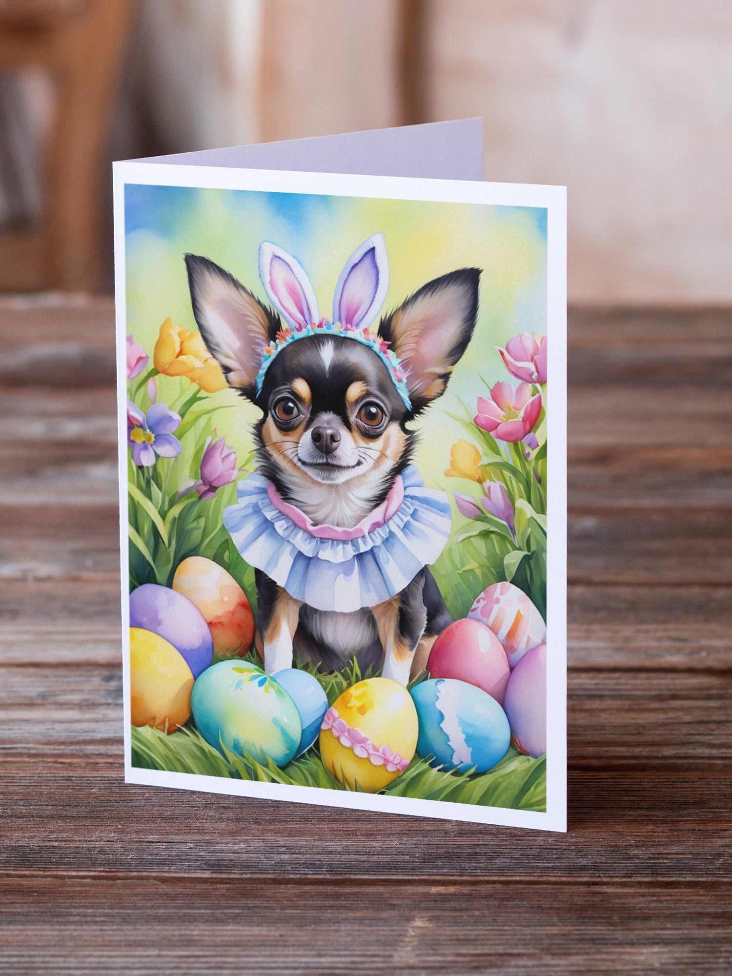 Chihuahua Easter Egg Hunt Greeting Cards Pack of 8
