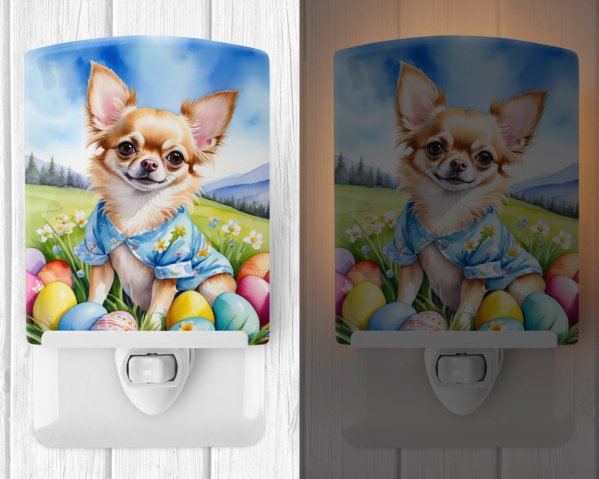 Buy this Chihuahua Easter Egg Hunt Ceramic Night Light