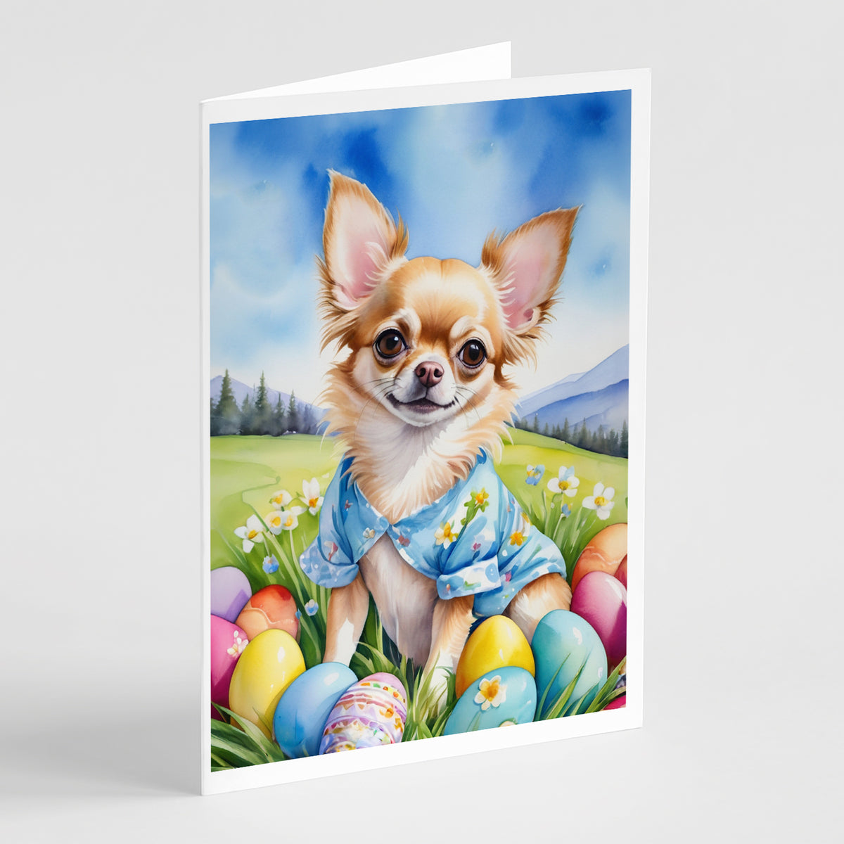 Buy this Chihuahua Easter Egg Hunt Greeting Cards Pack of 8