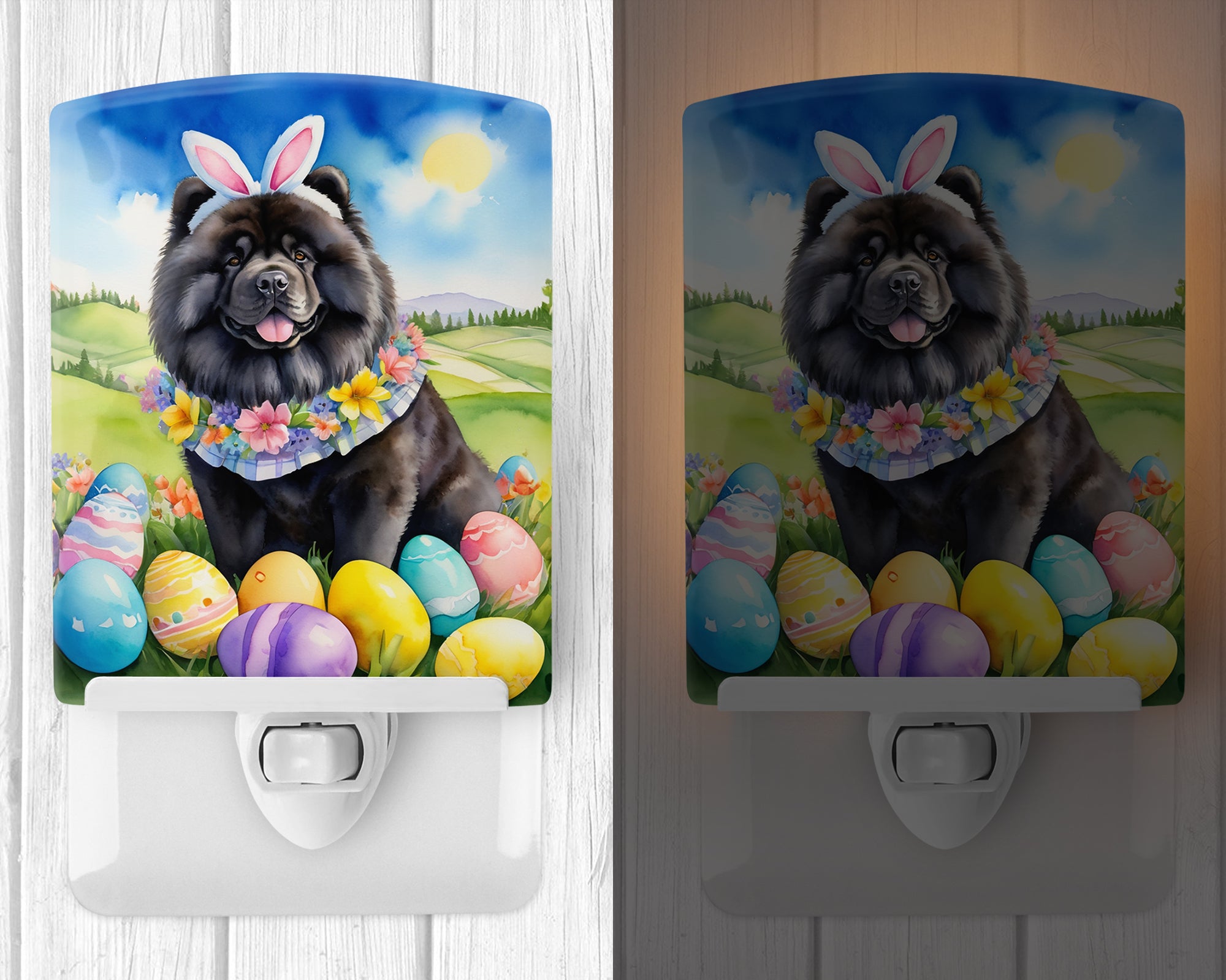 Buy this Chow Chow Easter Egg Hunt Ceramic Night Light