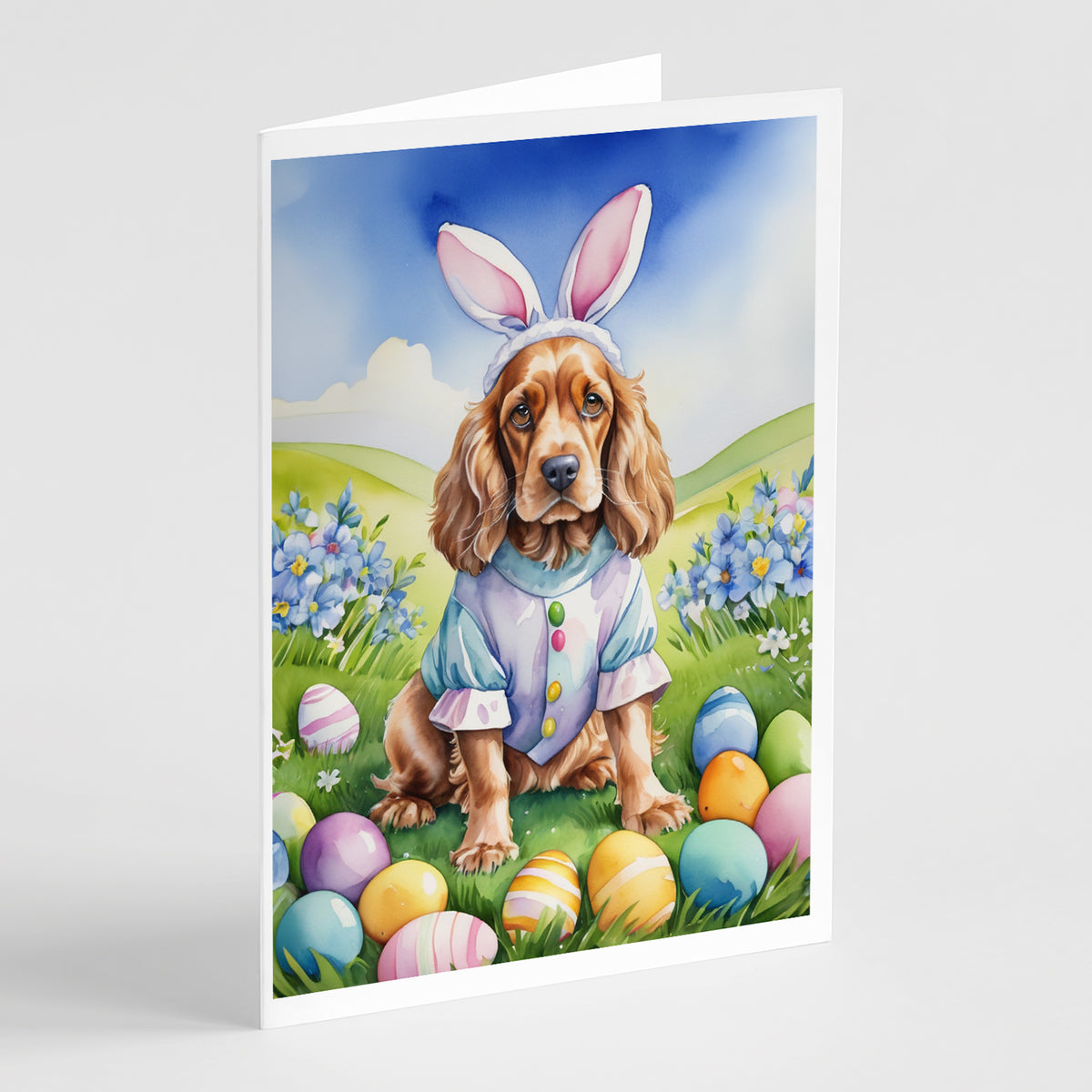 Buy this Cocker Spaniel Easter Egg Hunt Greeting Cards Pack of 8