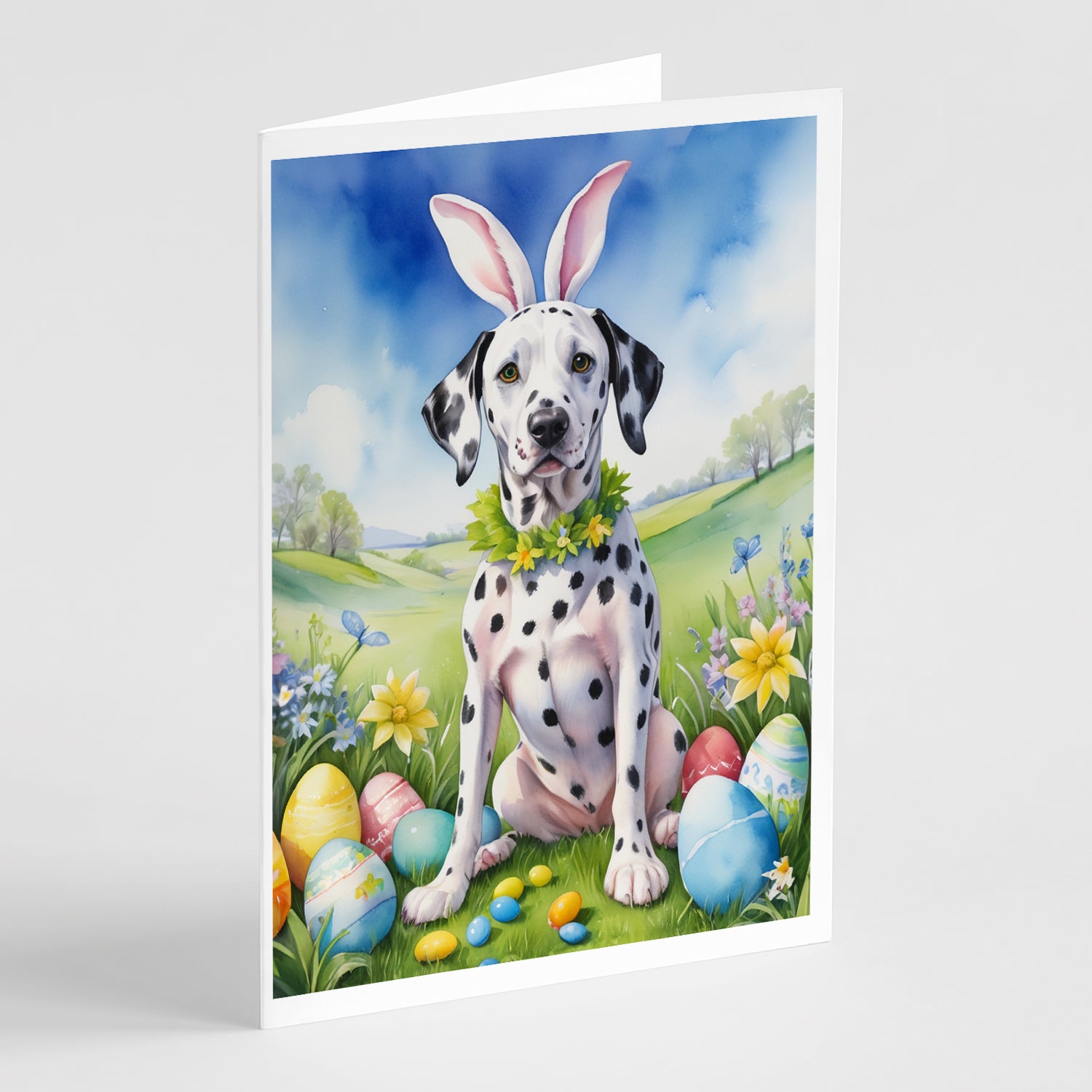 Buy this Dalmatian Easter Egg Hunt Greeting Cards Pack of 8