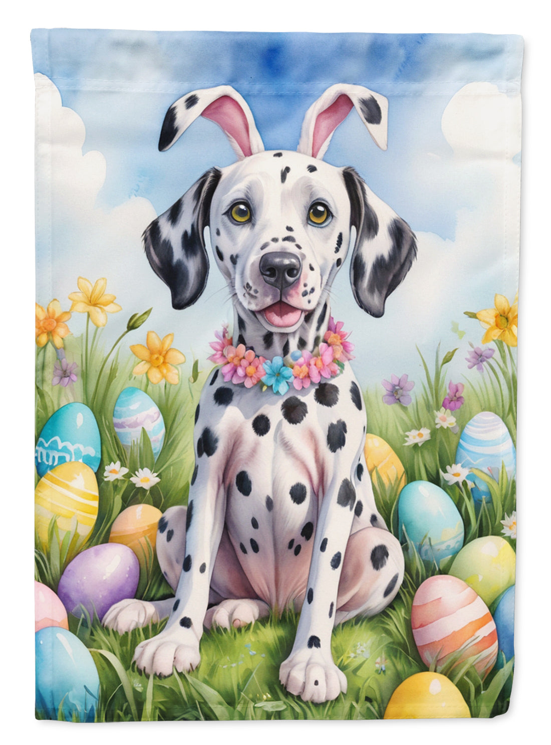 Buy this Dalmatian Easter Egg Hunt House Flag