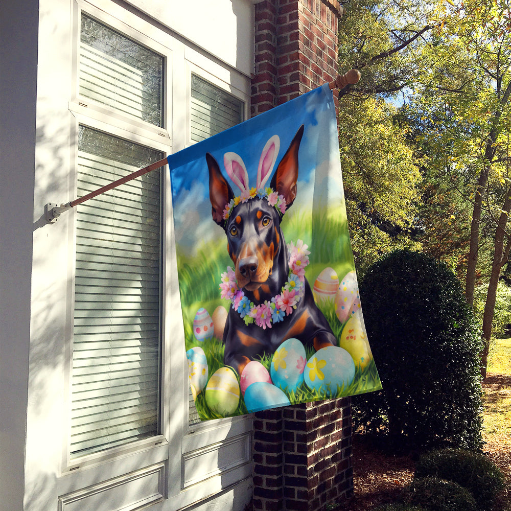 Caroline's Treasures Doberman Pinscher Easter Egg Hunt House Flag
