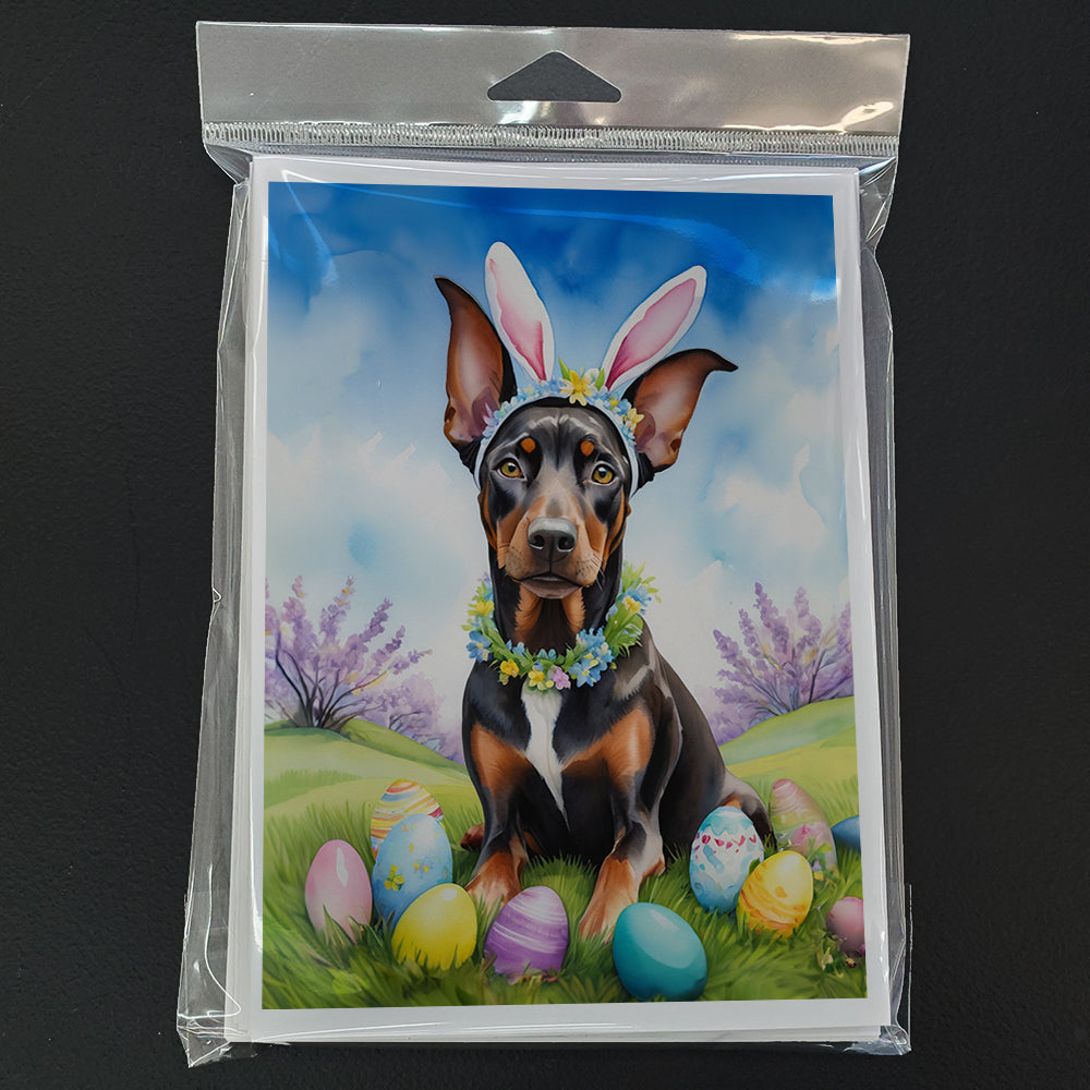 Doberman Pinscher Easter Egg Hunt Greeting Cards Pack of 8