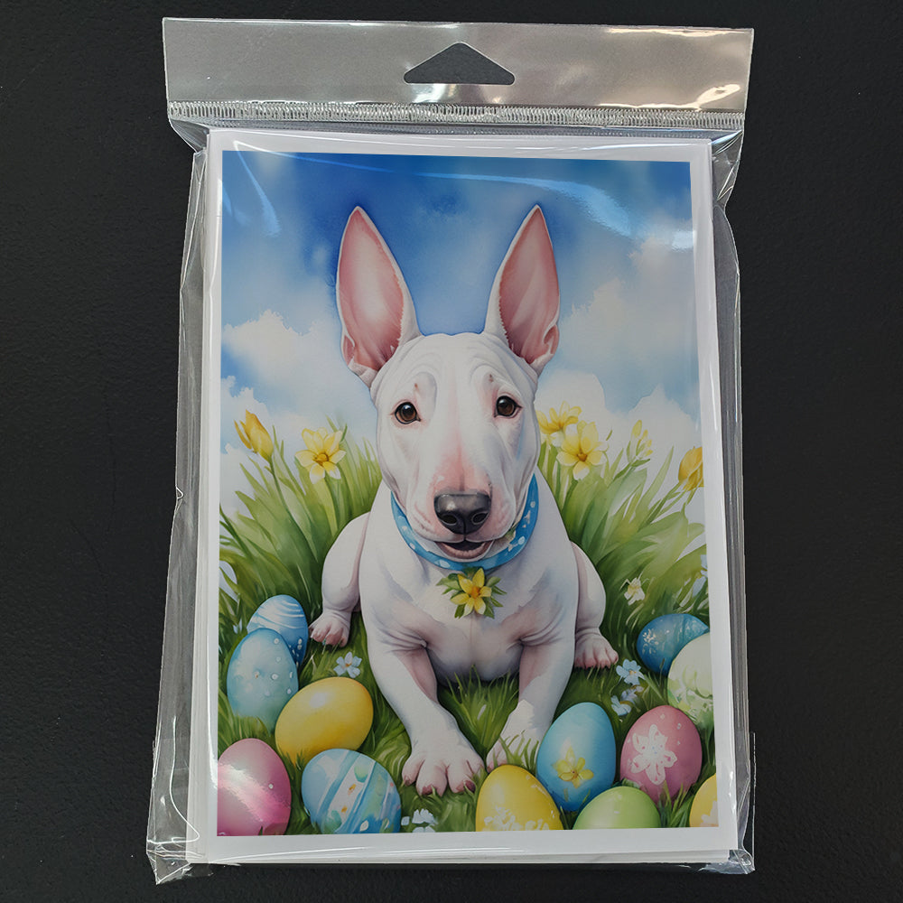 English Bull Terrier Easter Egg Hunt Greeting Cards Pack of 8