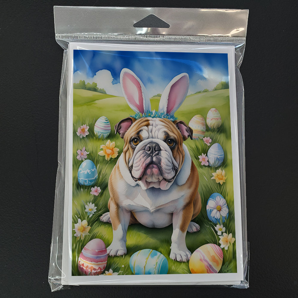 English Bulldog Easter Egg Hunt Greeting Cards Pack of 8