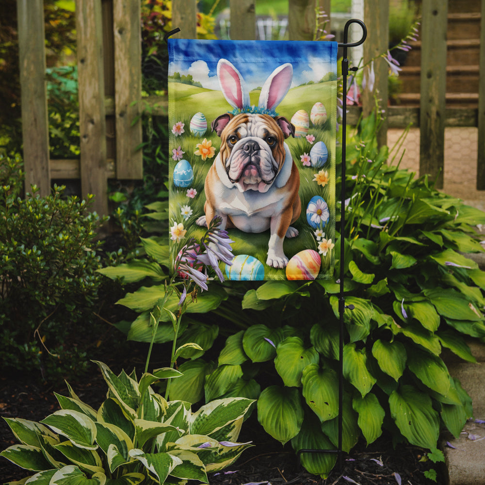 Caroline's Treasures English Bulldog Easter Garden Flag - Easter Egg Hunt - Dog-Themed Spring Yard Decor