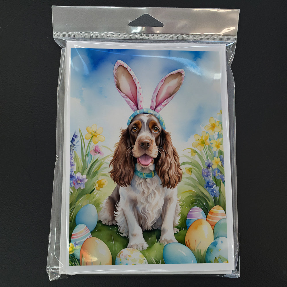 English Cocker Spaniel Easter Egg Hunt Greeting Cards Pack of 8