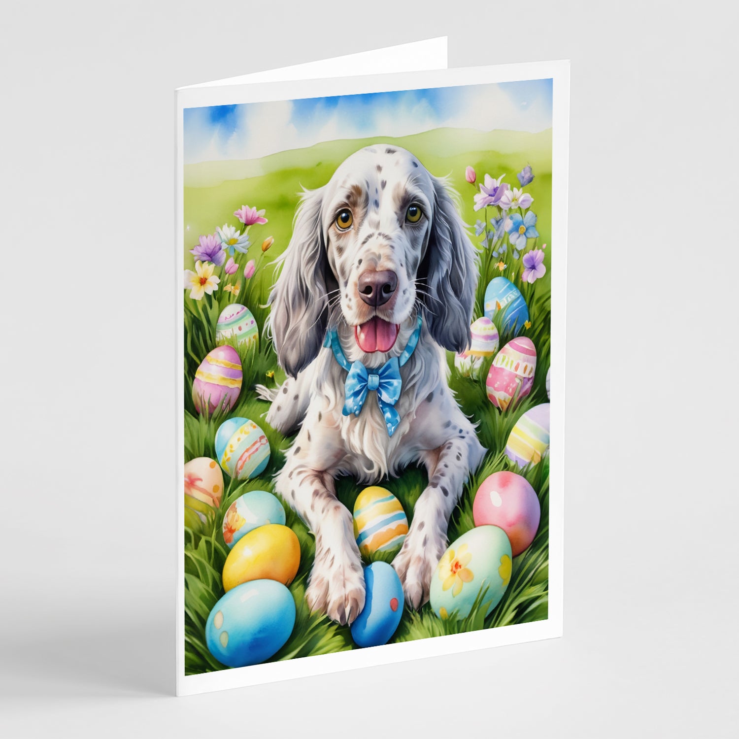 Buy this English Setter Easter Egg Hunt Greeting Cards Pack of 8