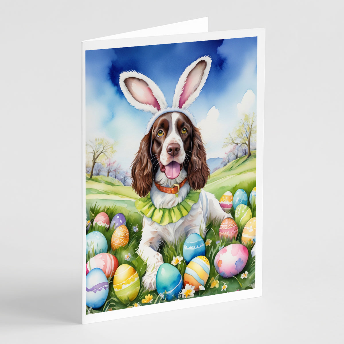 Buy this English Springer Spaniel Easter Egg Hunt Greeting Cards Pack of 8