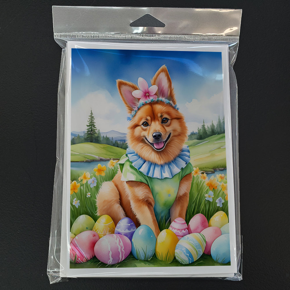 Finnish Spitz Easter Egg Hunt Greeting Cards Pack of 8