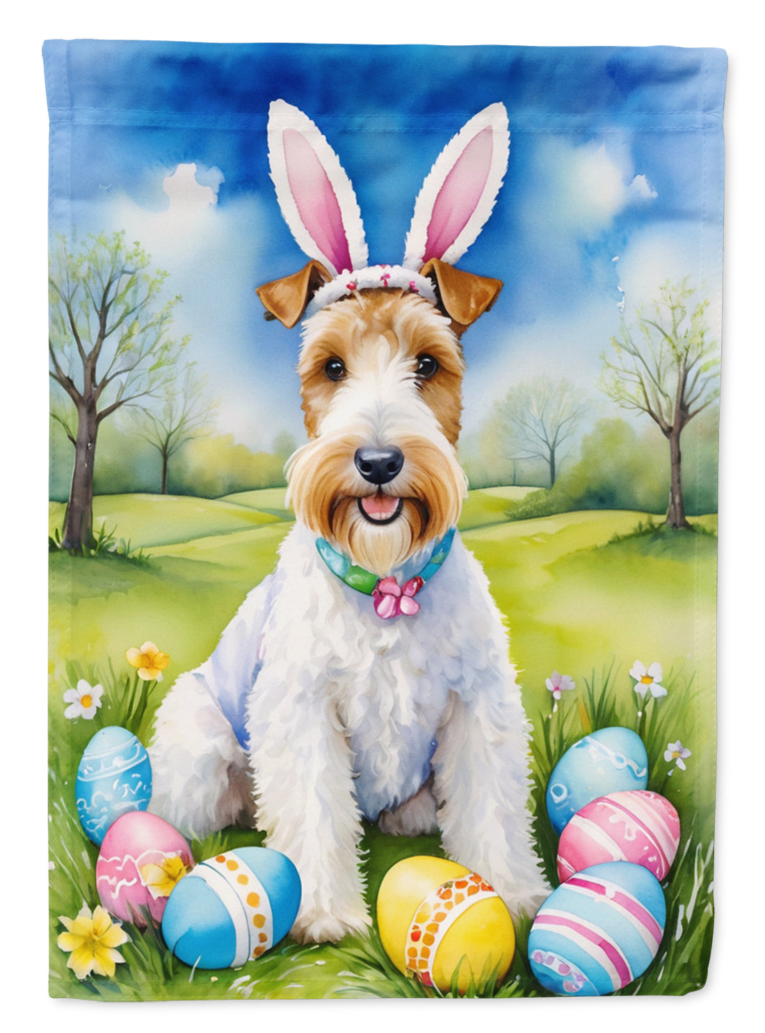 Buy this Fox Terrier Easter Egg Hunt Garden Flag