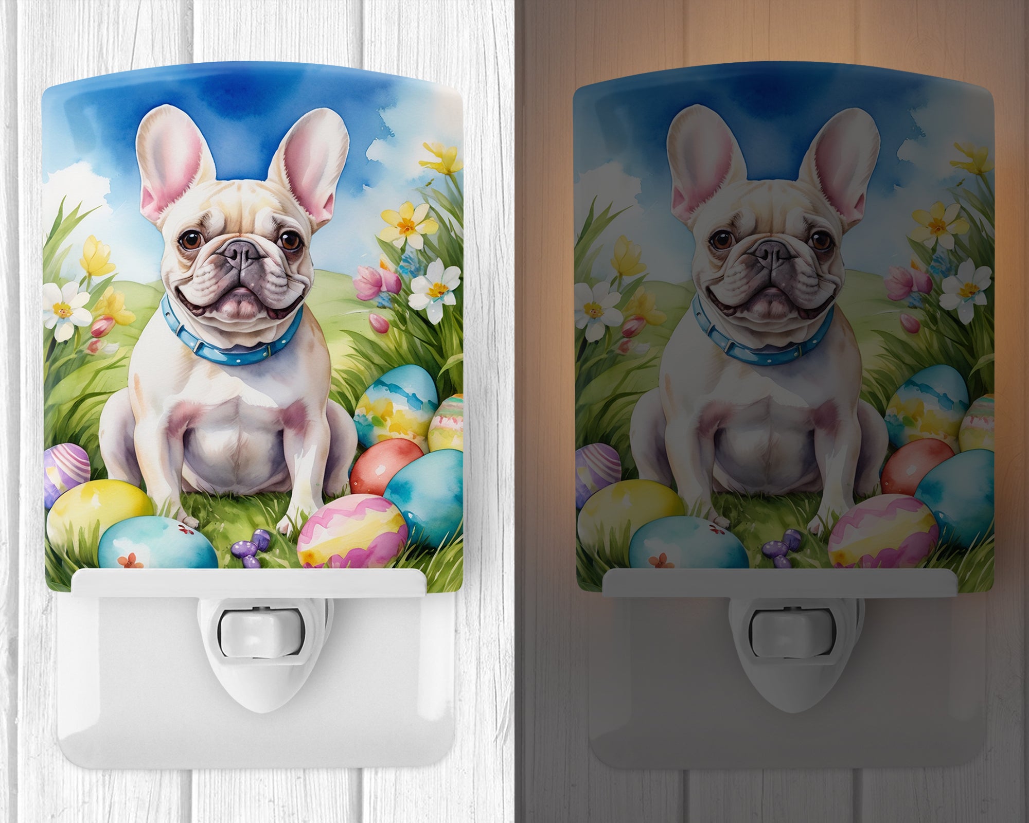 Buy this French Bulldog Easter Egg Hunt Ceramic Night Light