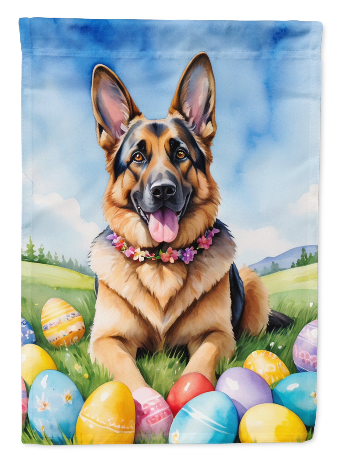 Buy this German Shepherd Easter Egg Hunt House Flag