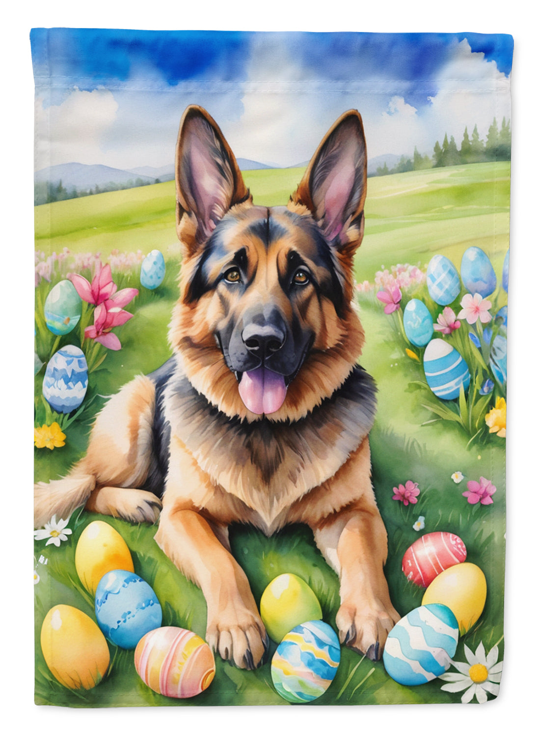 Buy this German Shepherd Easter Egg Hunt House Flag