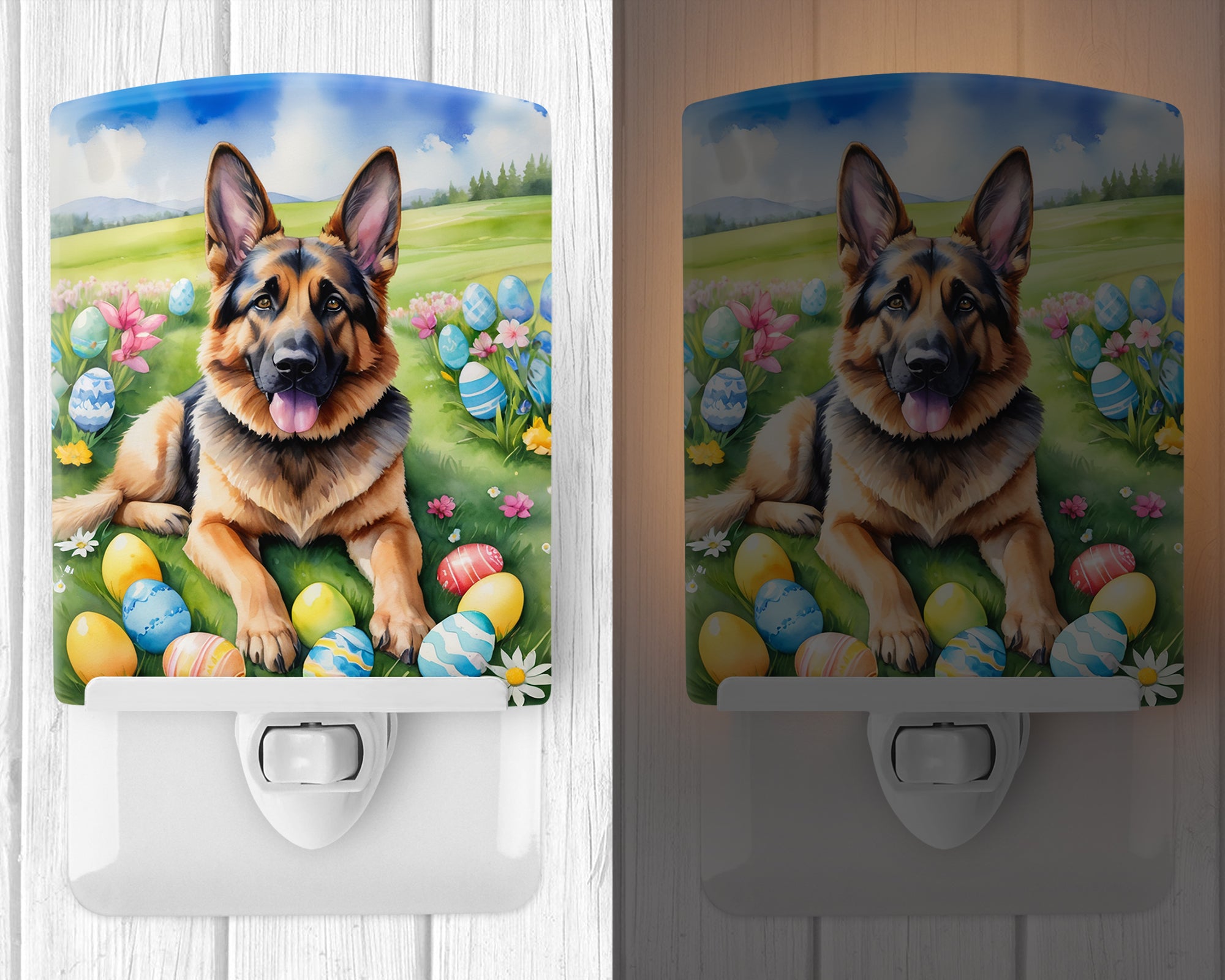 Buy this German Shepherd Easter Egg Hunt Ceramic Night Light