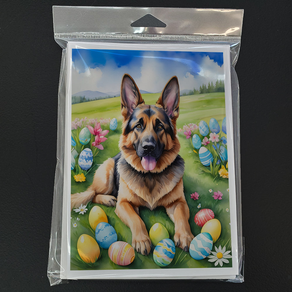 German Shepherd Easter Egg Hunt Greeting Cards Pack of 8