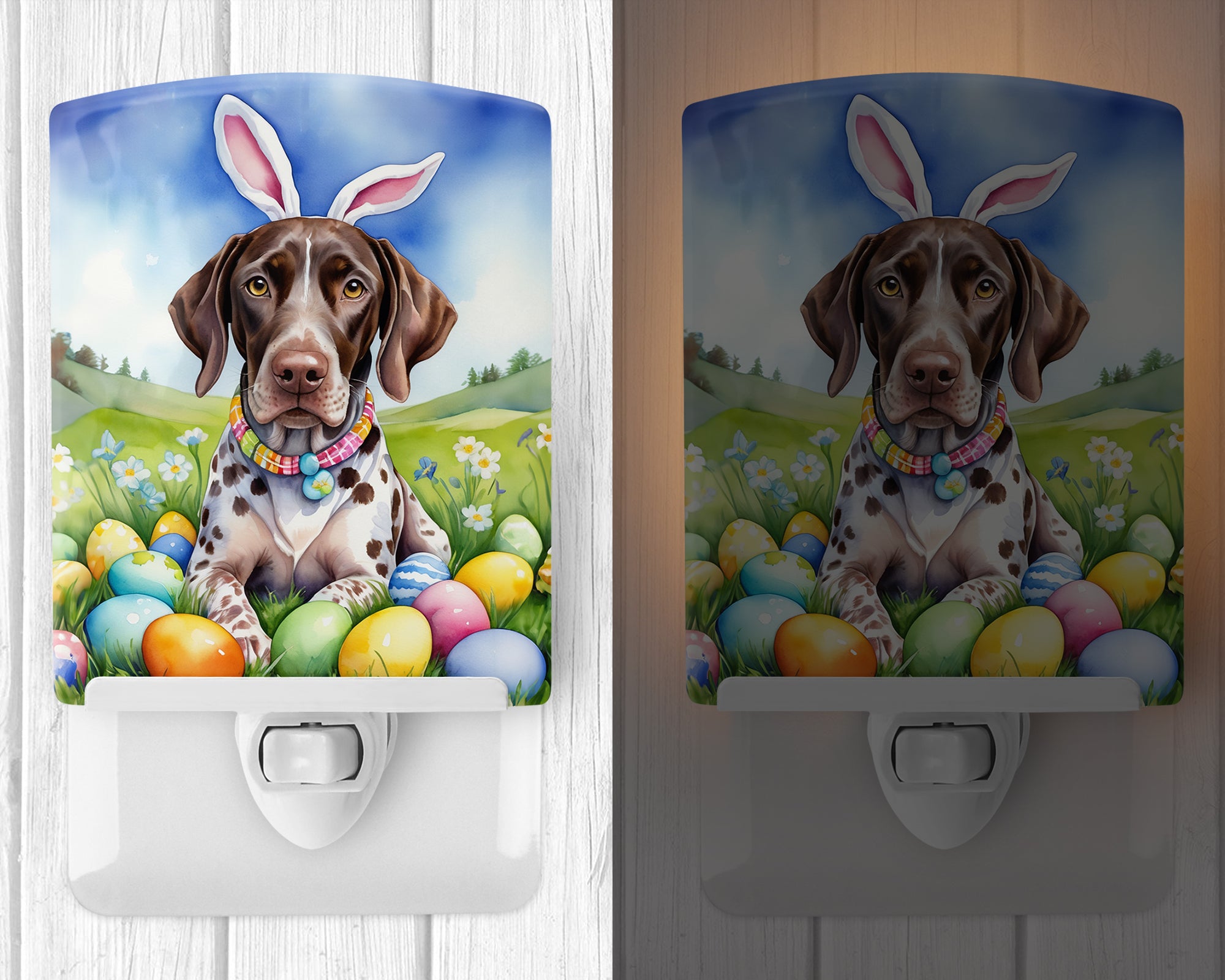 Buy this German Shorthaired Pointer Easter Egg Hunt Ceramic Night Light