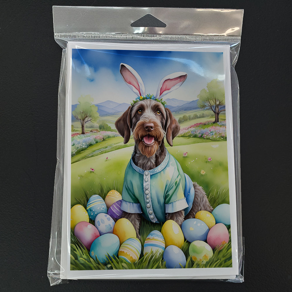 German Wirehaired Pointer Easter Egg Hunt Greeting Cards Pack of 8