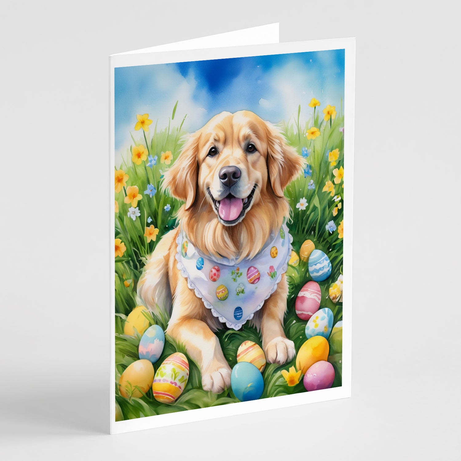 Buy this Golden Retriever Easter Egg Hunt Greeting Cards Pack of 8