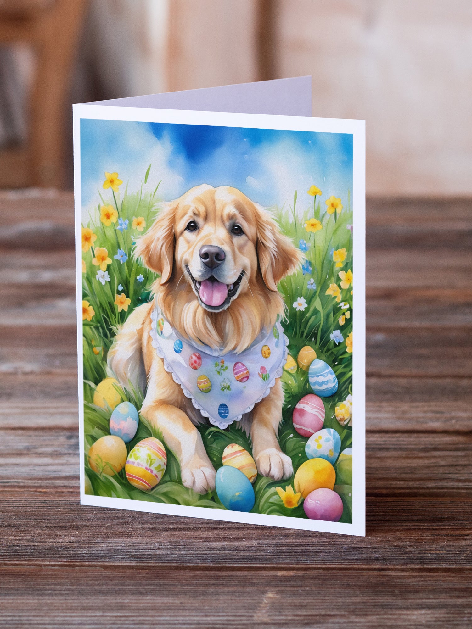 Golden Retriever Easter Egg Hunt Greeting Cards Pack of 8