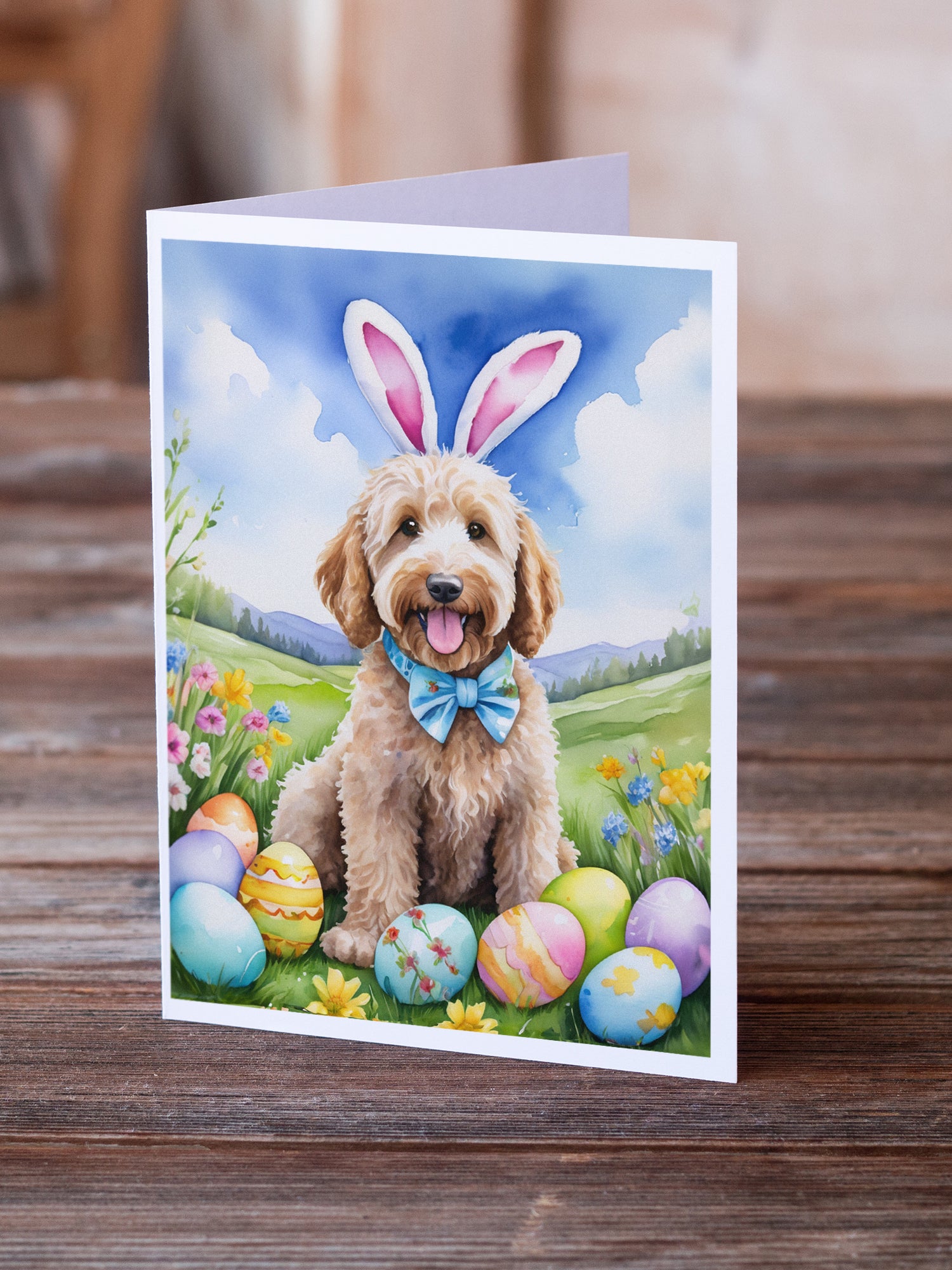 Goldendoodle Easter Egg Hunt Greeting Cards Pack of 8