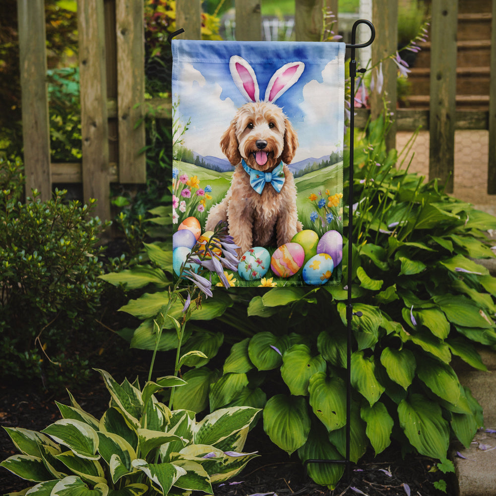 Caroline's Treasures Goldendoodle Easter Garden Flag - Easter Egg Hunt - Dog-Themed Spring Yard Decor