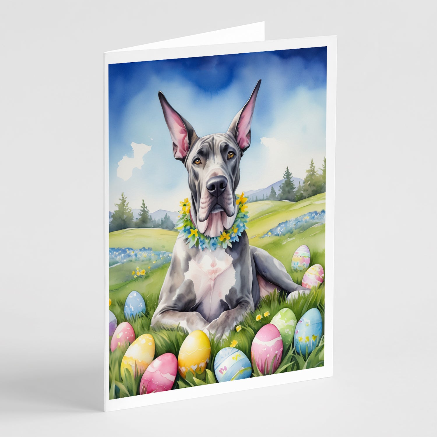 Buy this Great Dane Easter Egg Hunt Greeting Cards Pack of 8