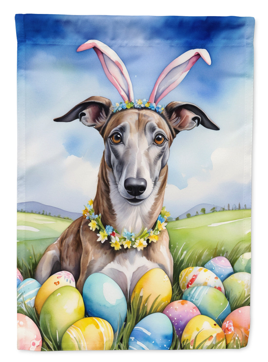 Buy this Greyhound Easter Egg Hunt House Flag