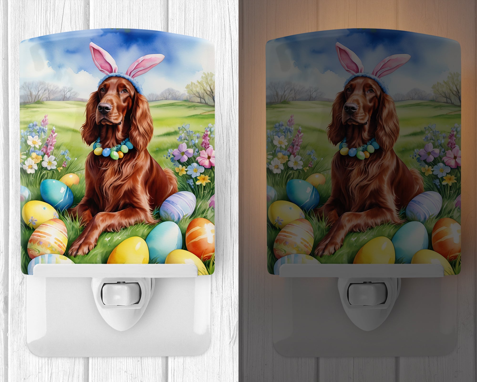 Buy this Irish Setter Easter Egg Hunt Ceramic Night Light