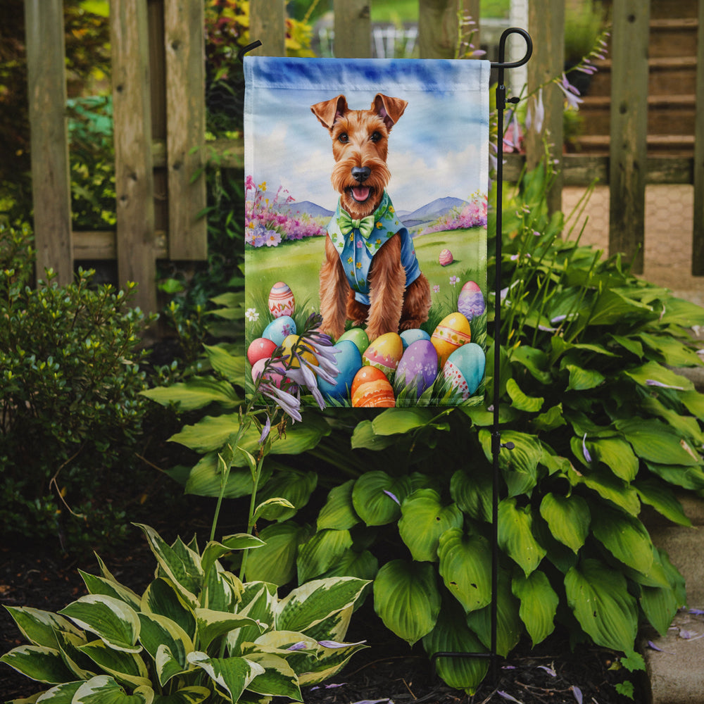 Irish Terrier Easter Egg Hunt Garden Flag