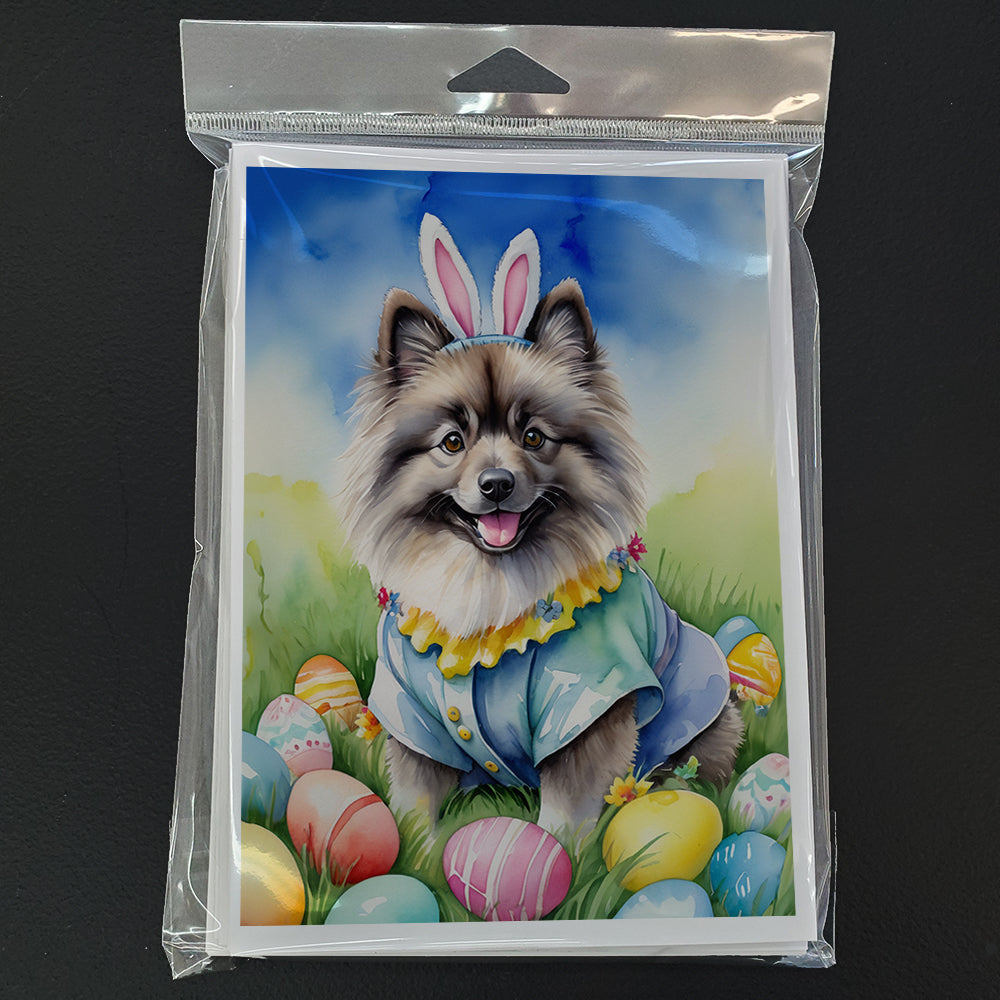 Keeshond Easter Egg Hunt Greeting Cards Pack of 8
