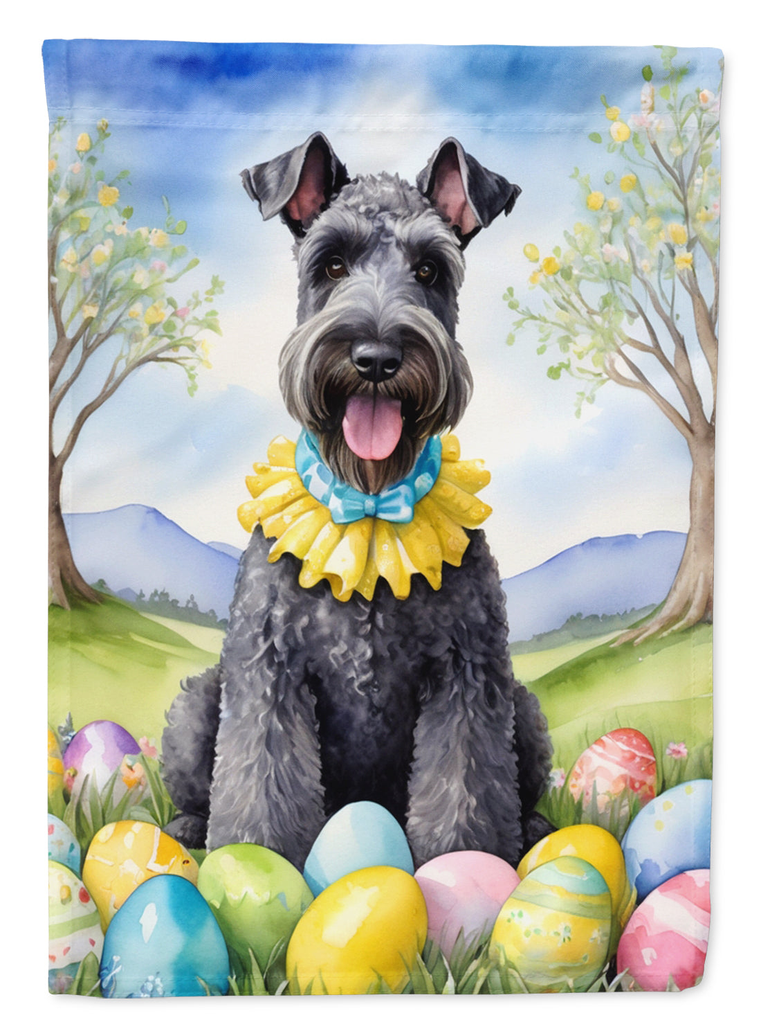 Buy this Kerry Blue Terrier Easter Egg Hunt House Flag