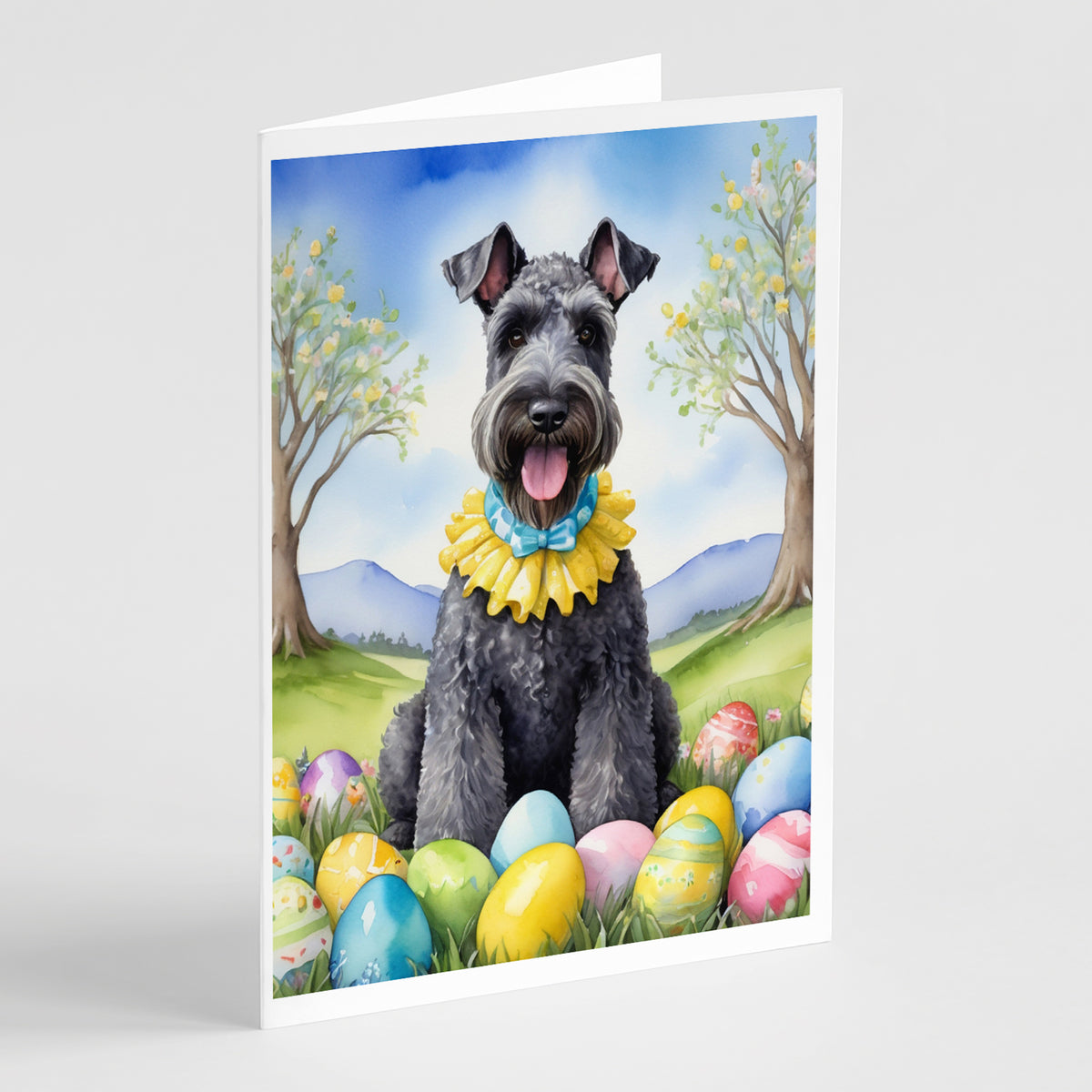 Buy this Kerry Blue Terrier Easter Egg Hunt Greeting Cards Pack of 8