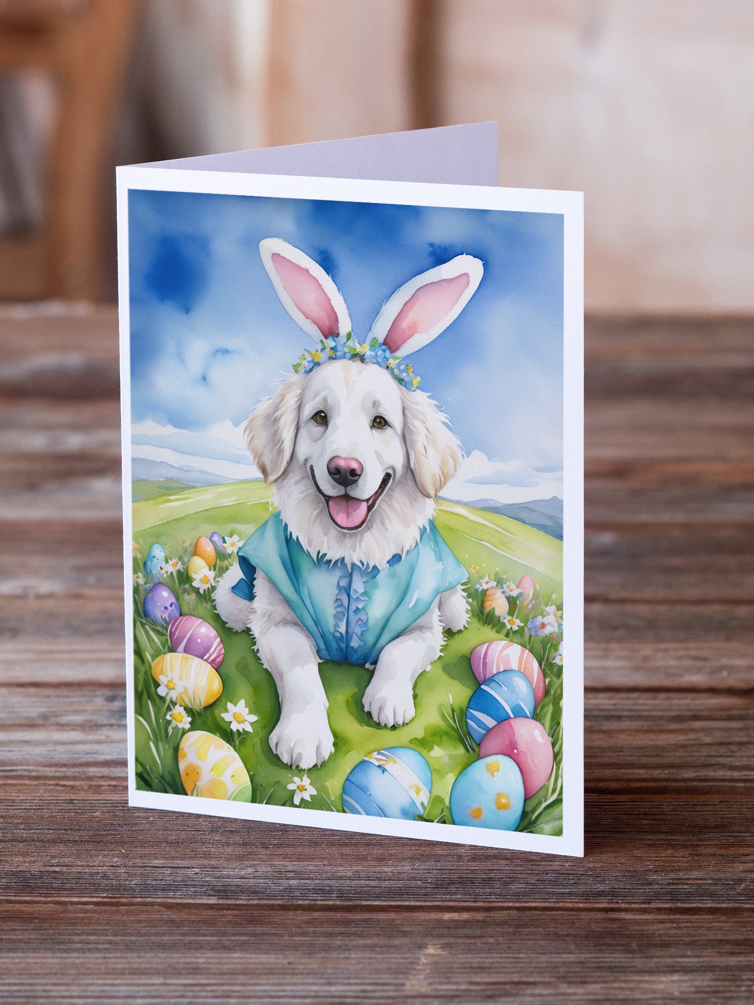 Kuvasz Easter Egg Hunt Greeting Cards Pack of 8