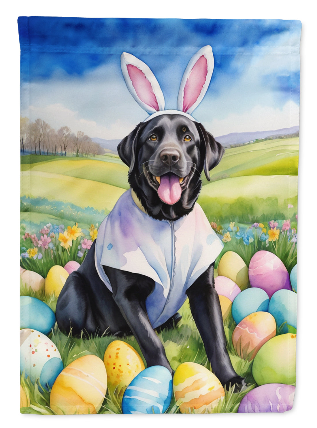 Buy this Black Labrador Retriever Easter Egg Hunt House Flag