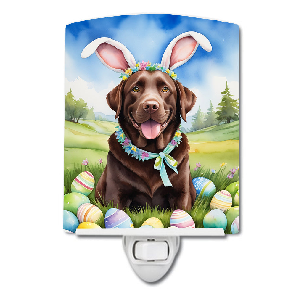 Buy this Chocolate Labrador Retriever Easter Egg Hunt Ceramic Night Light