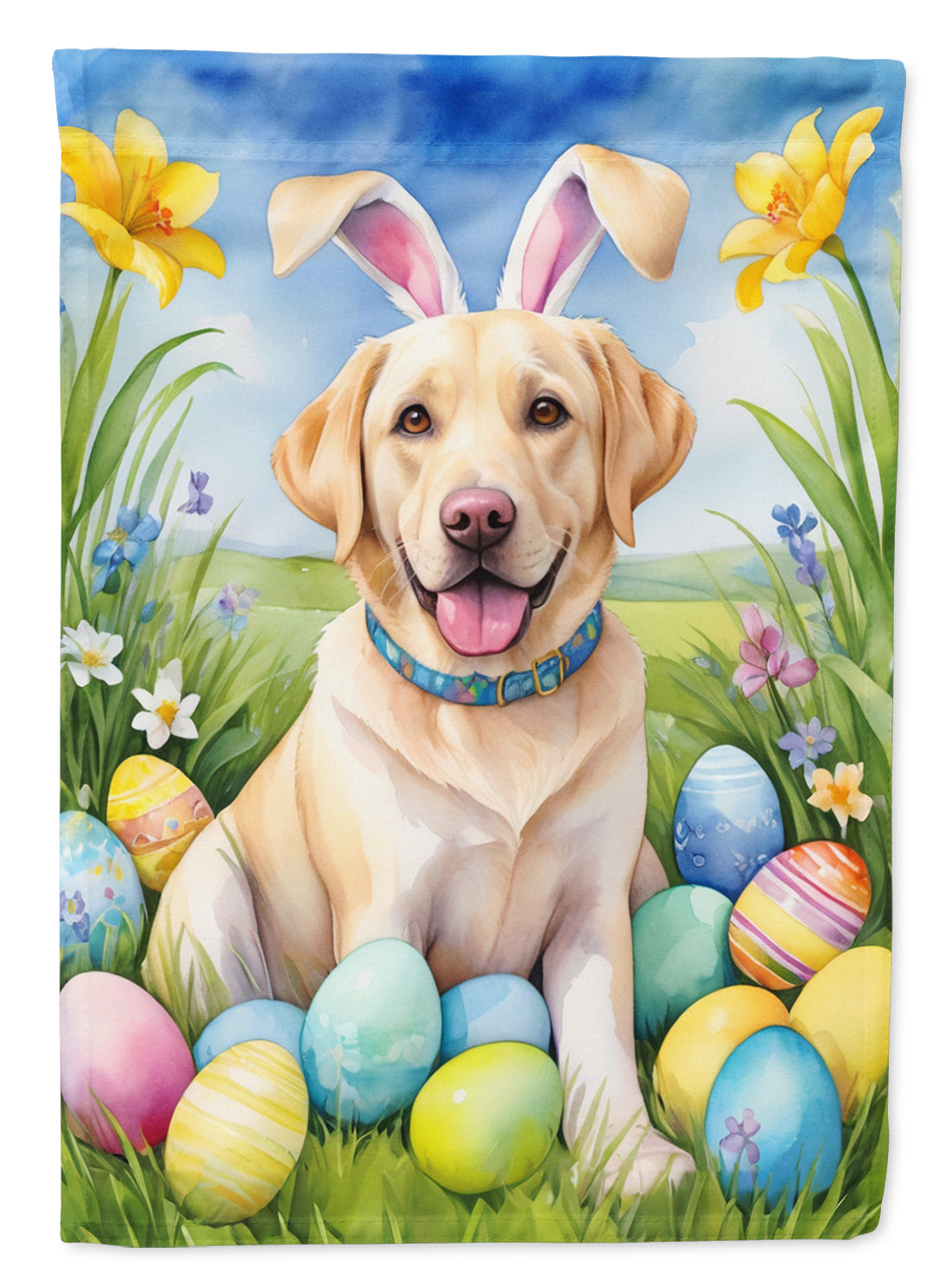 Buy this Yellow Labrador Retriever Easter Egg Hunt House Flag