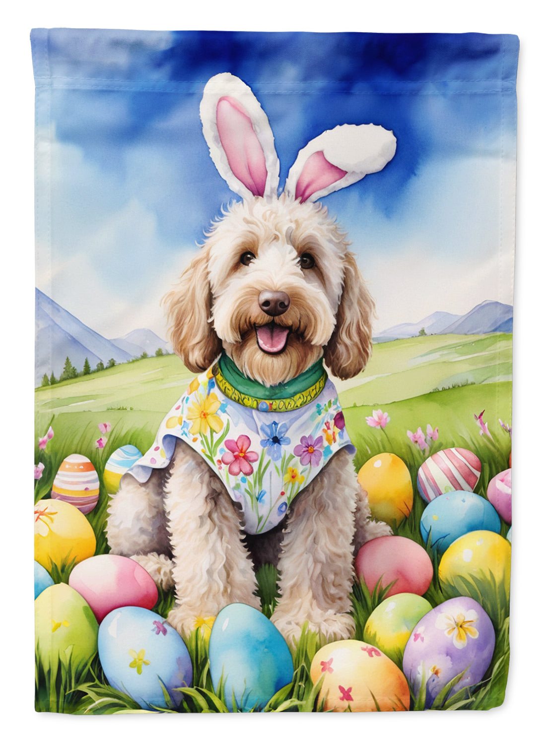 Buy this Labradoodle Easter Egg Hunt Garden Flag