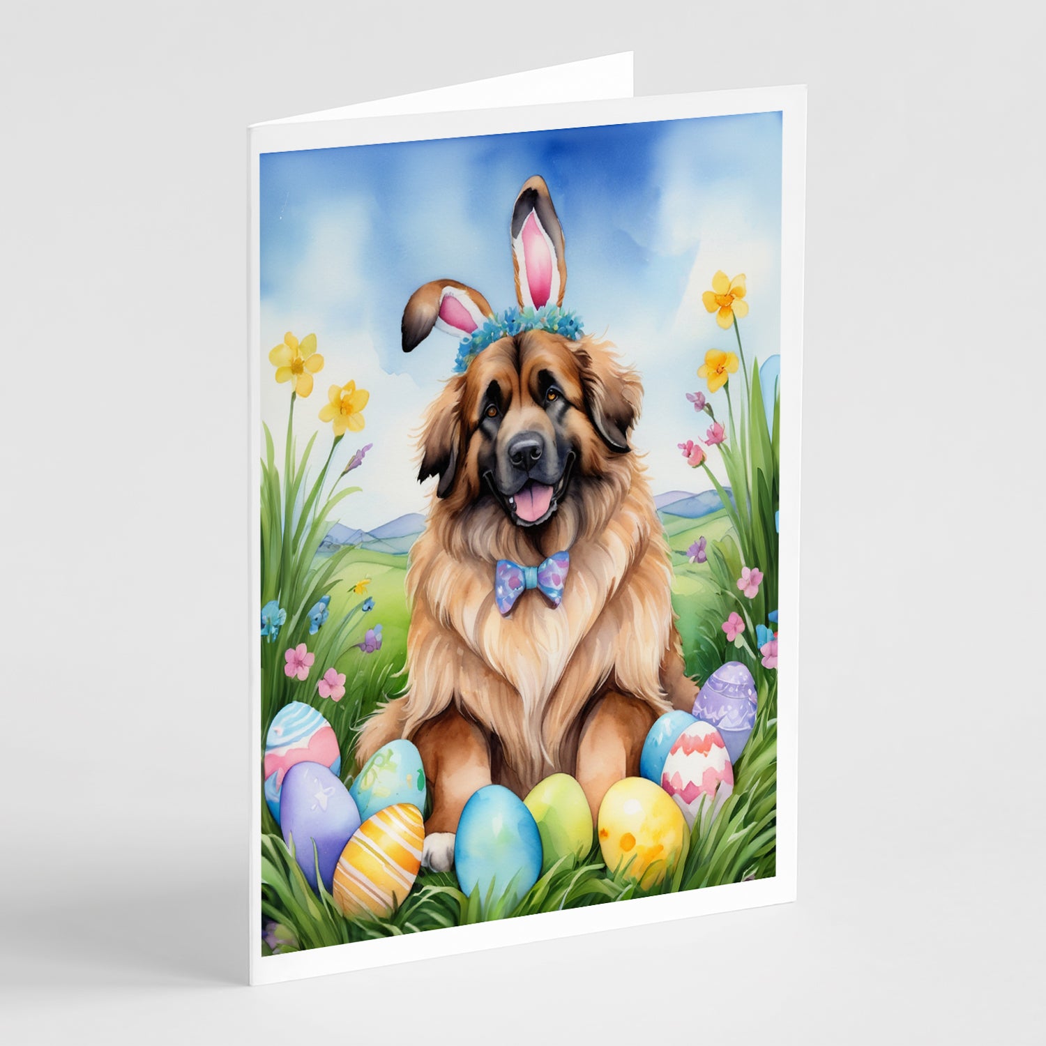 Buy this Leonberger Easter Egg Hunt Greeting Cards Pack of 8