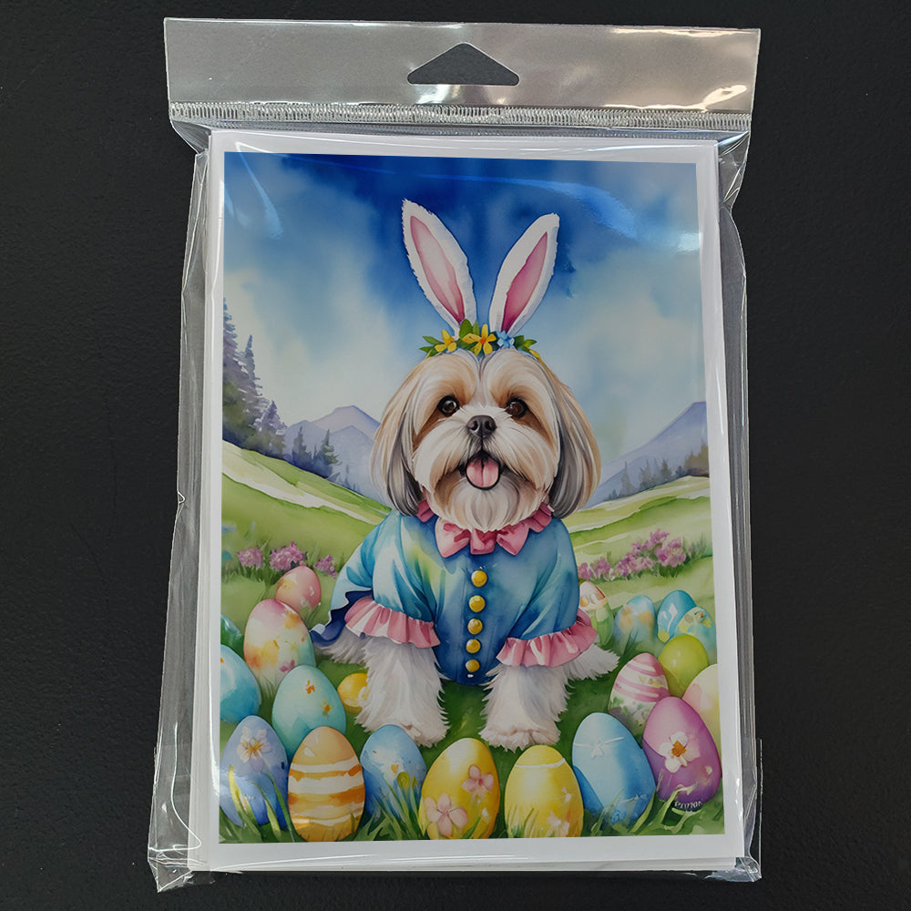 Lhasa Apso Easter Egg Hunt Greeting Cards Pack of 8