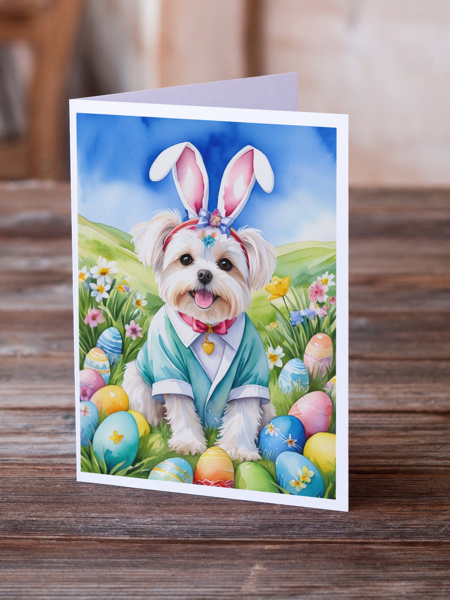 Maltese Easter Egg Hunt Greeting Cards Pack of 8