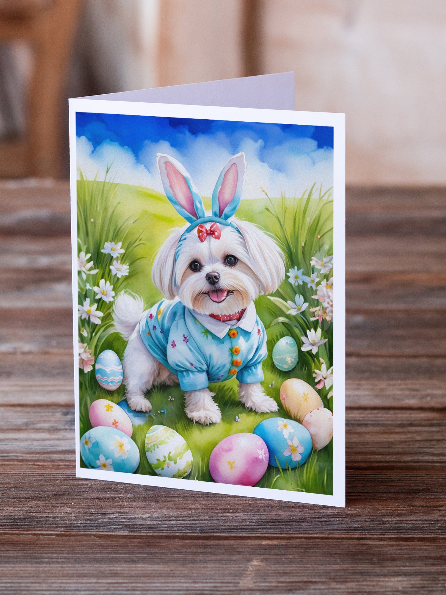 Buy this Maltese Easter Egg Hunt Greeting Cards Pack of 8