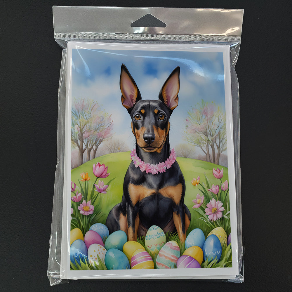 Manchester Terrier Easter Egg Hunt Greeting Cards Pack of 8