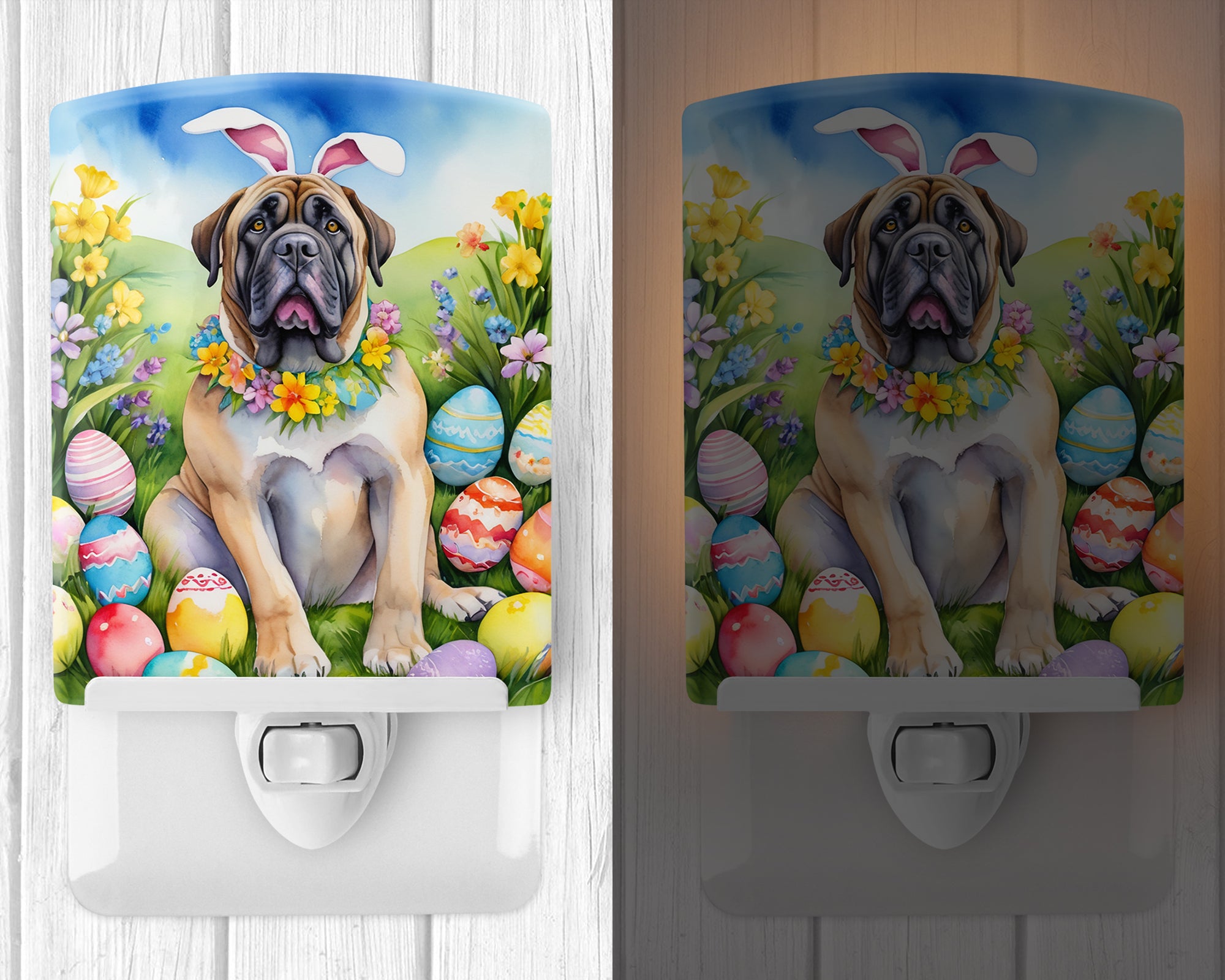 Buy this Mastiff Easter Egg Hunt Ceramic Night Light