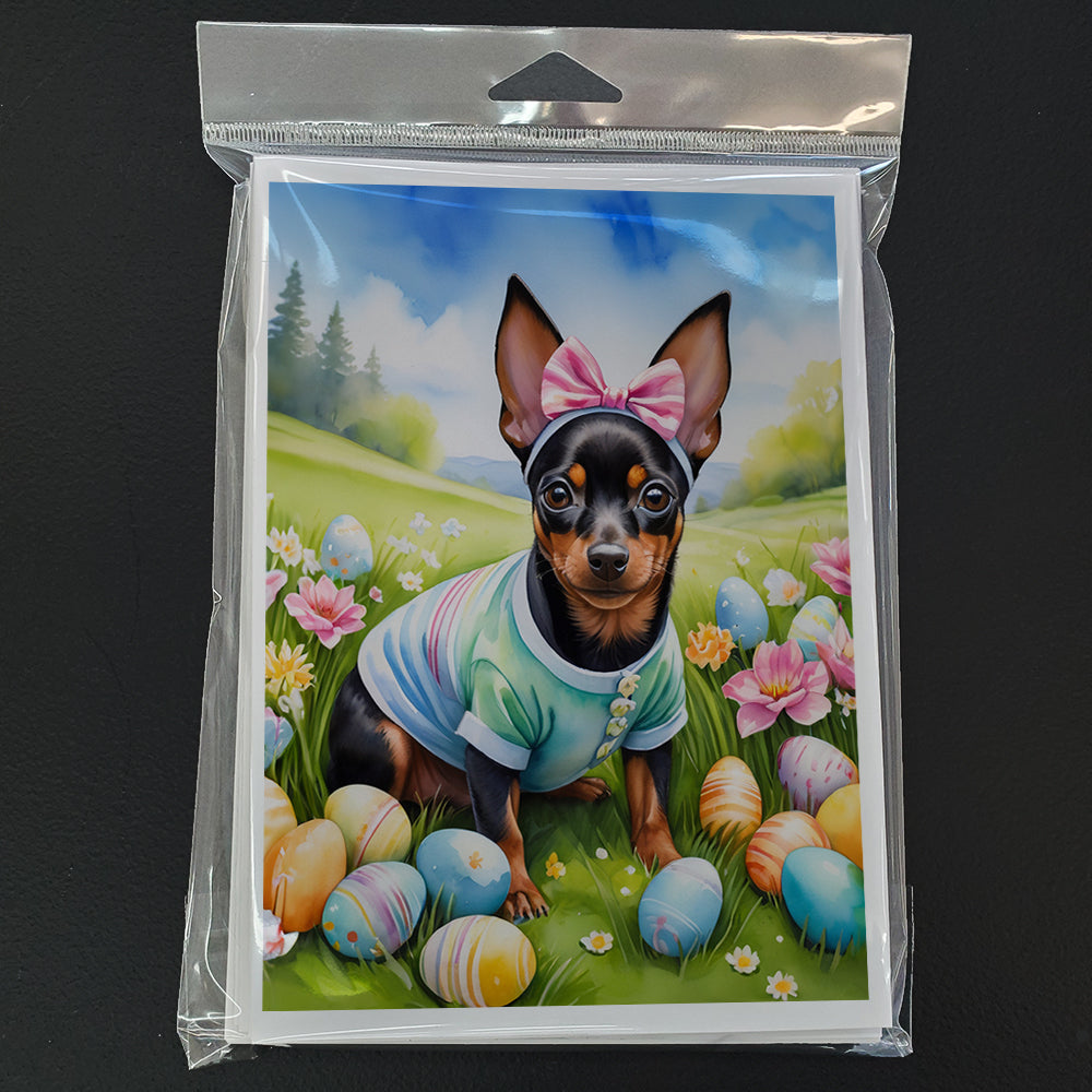 Miniature Pinscher Easter Egg Hunt Greeting Cards Pack of 8