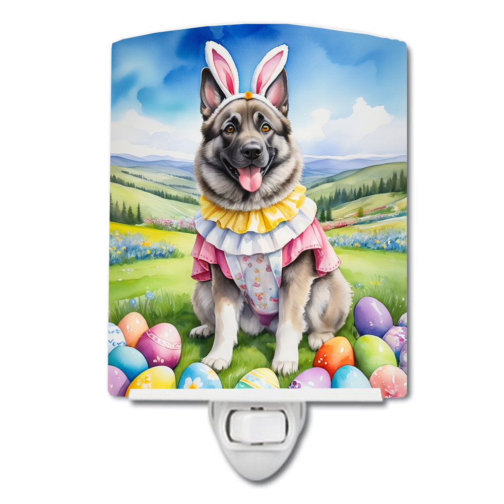 Buy this Norwegian Elkhound Easter Egg Hunt Ceramic Night Light